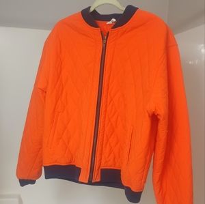 Men's orange and blue quilted jacket XL- no brand tag